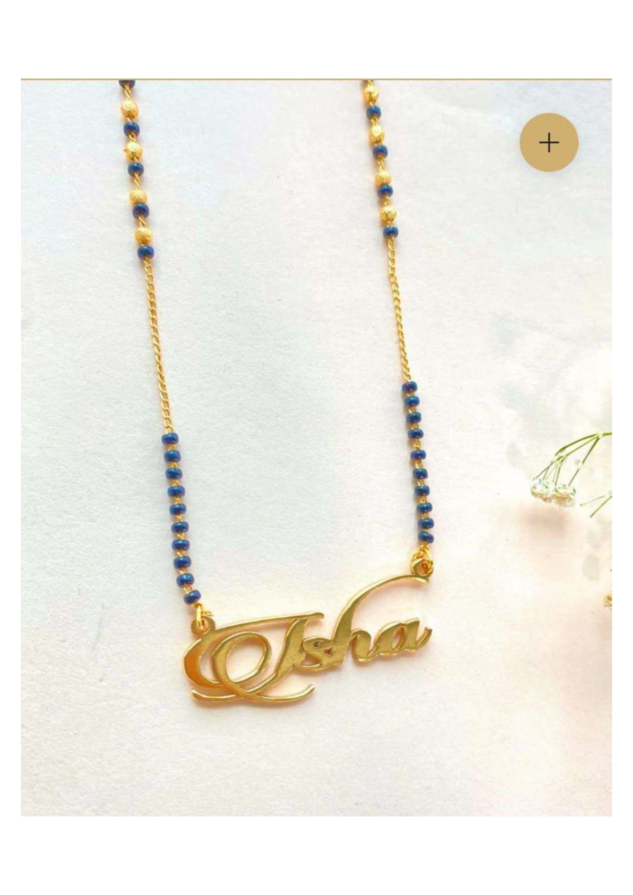 Customized Name Mangalsutra – Stylish Gold Isha Design