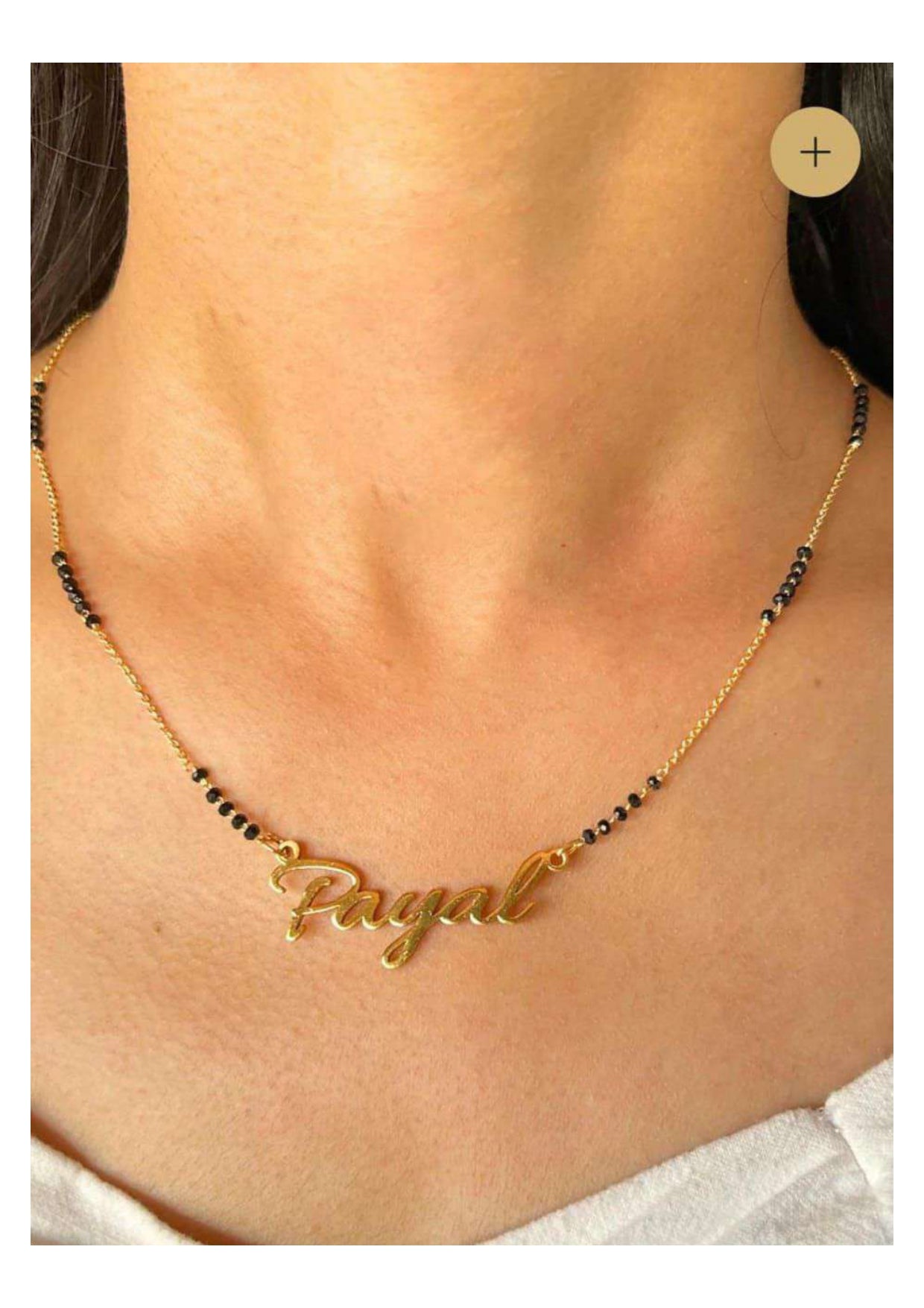 Personalized Name Mangalsutra – Custom Gold Payal Design