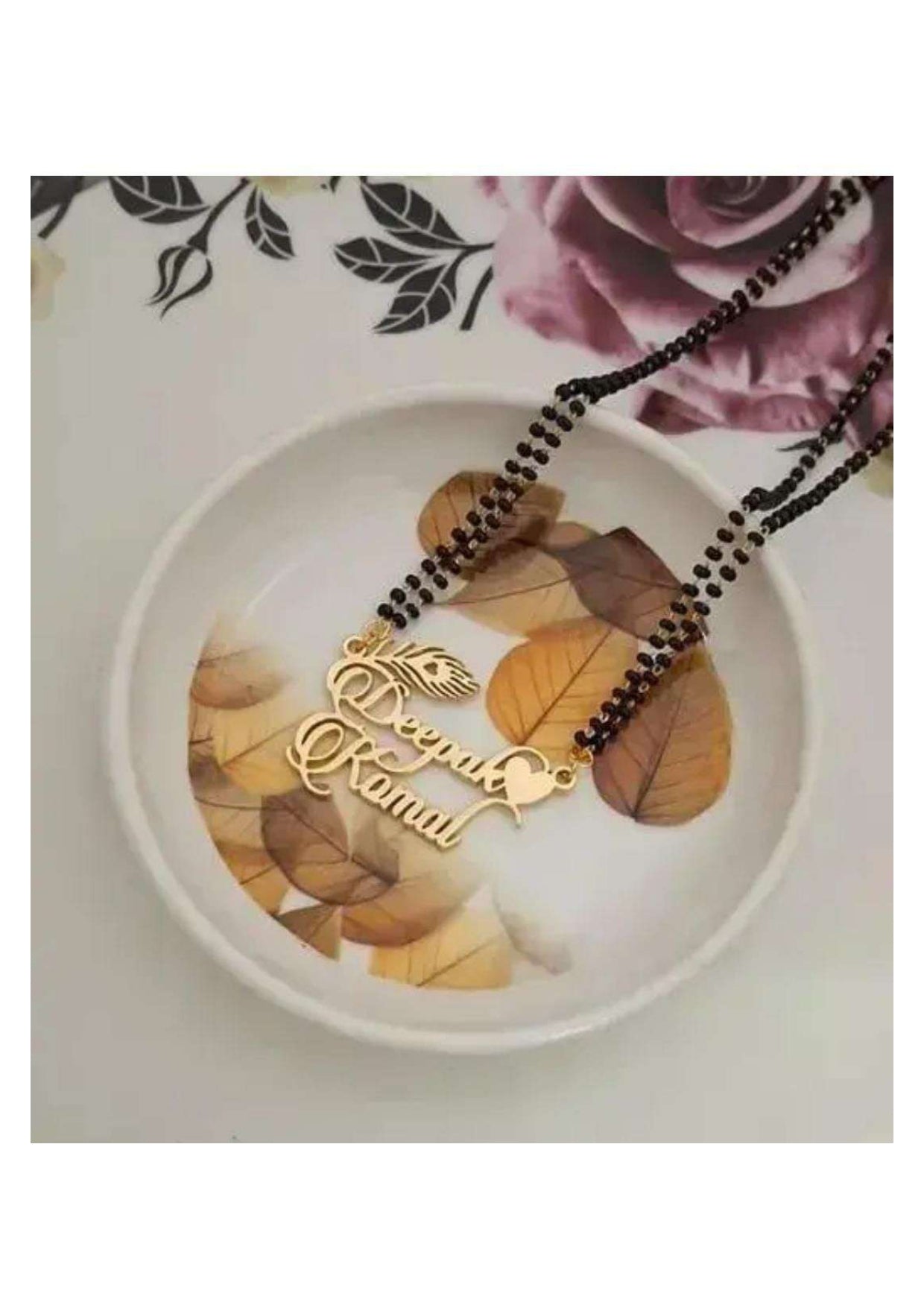 Deepak–Kamal Custom Mangalsutra Name Pendant – Gold-Plated